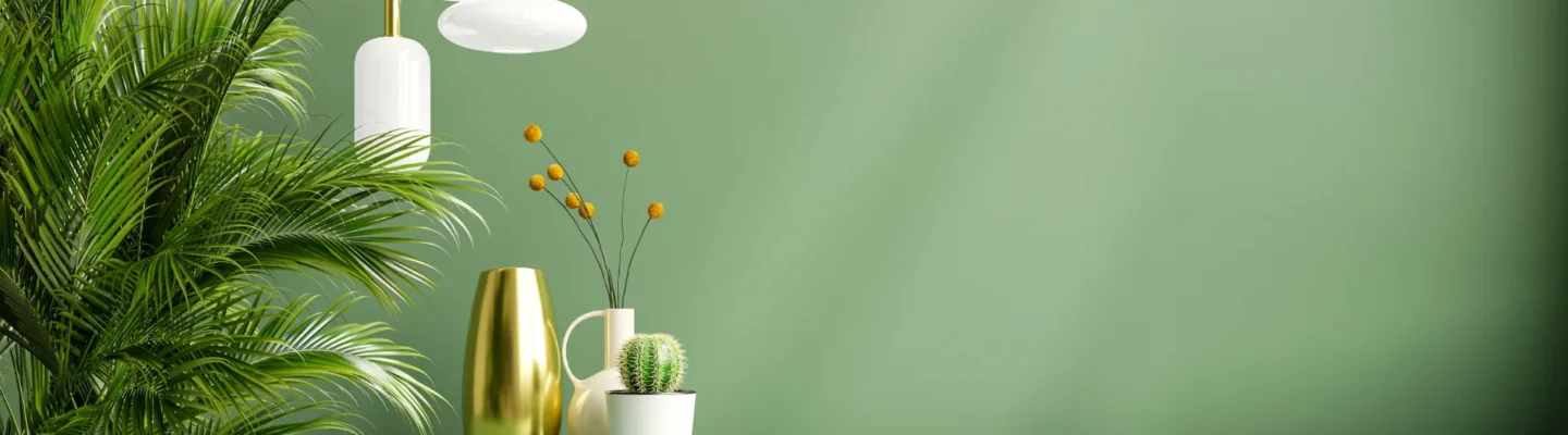 Beau salon décoré de plantes vertes